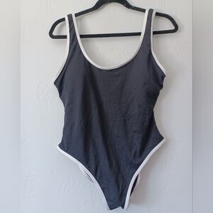 NWT Live & Sports Black and White One Piece Svoop Back Swimsuit